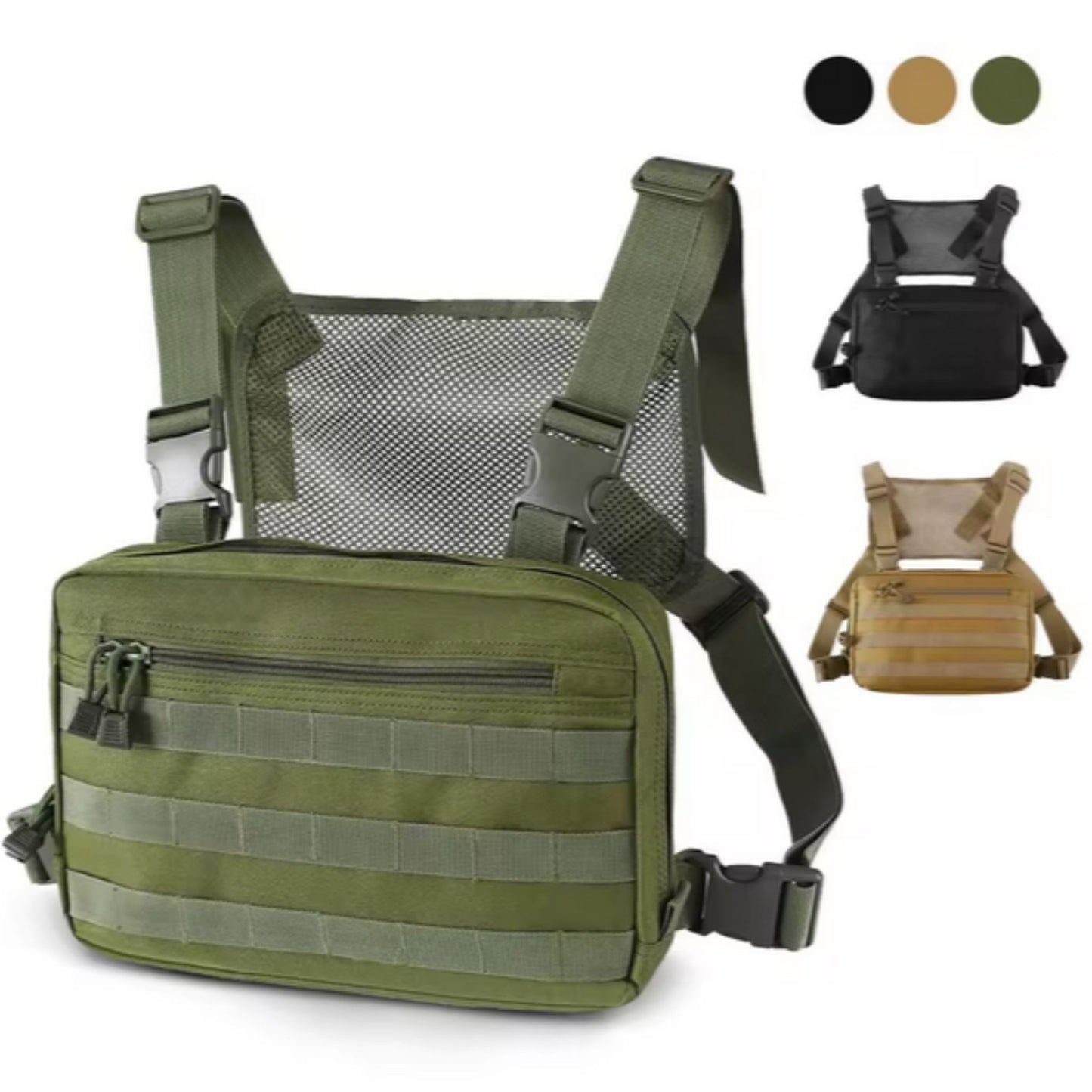Time Armor Tactical MOLLE Vest Chest Rig Bag | Adjustable, Lightweight Everyday Carry (EDC)