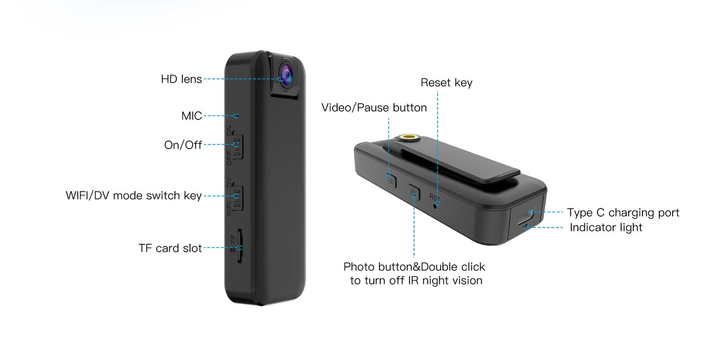 Time Armor Security Body Camera buttons layout