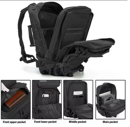 Time Armor backup with photo of interior pockets