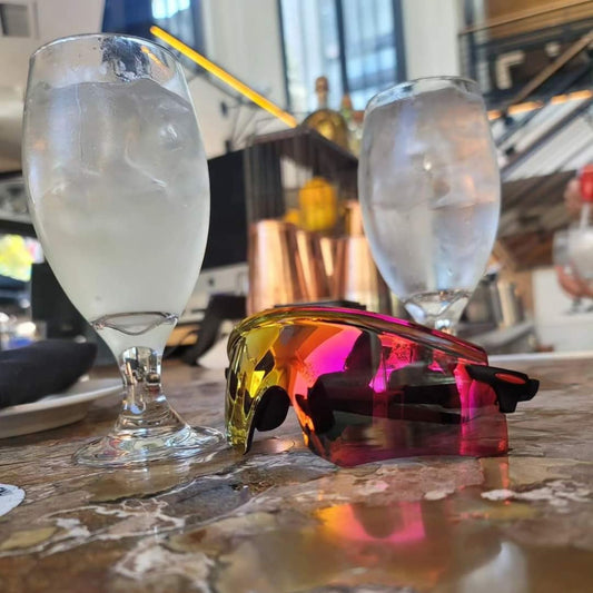 Time Armor glasses on a marble table