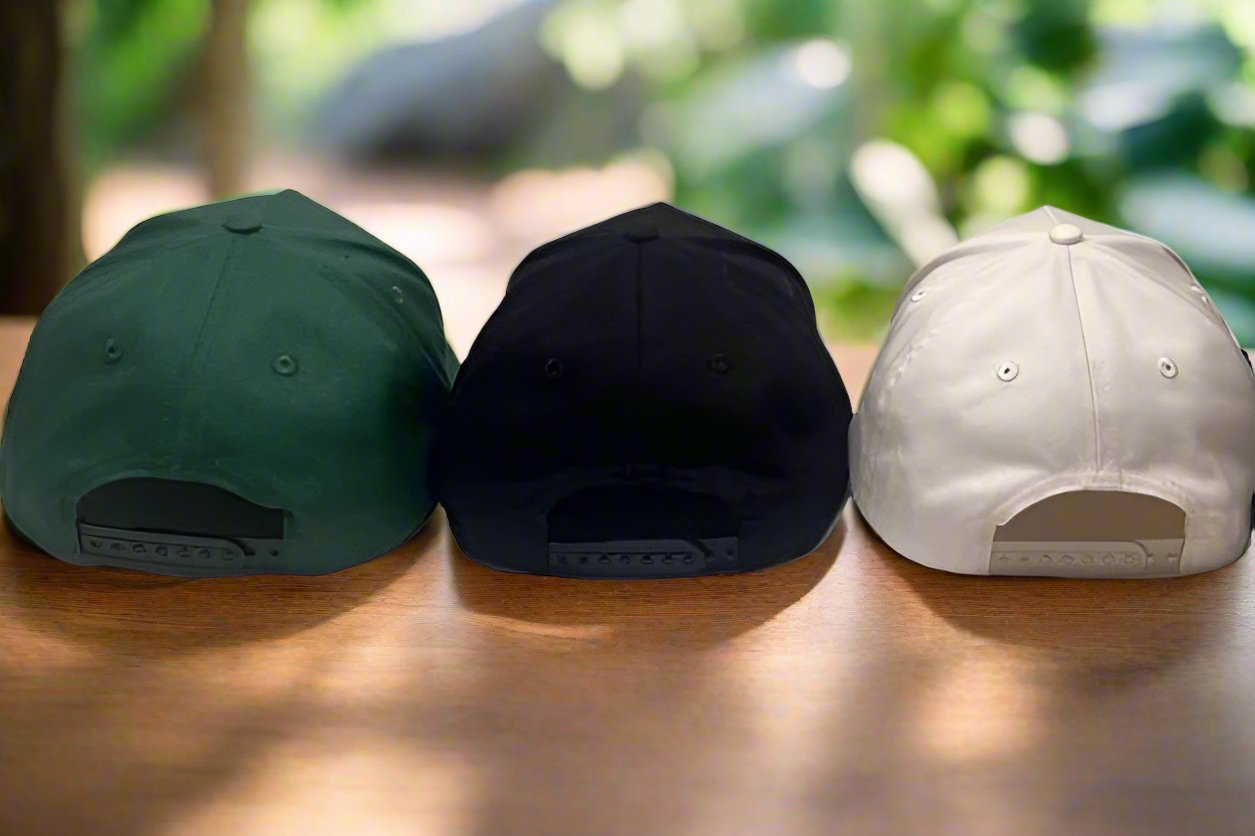 Back of Time Armor Hats (green, black, and white)