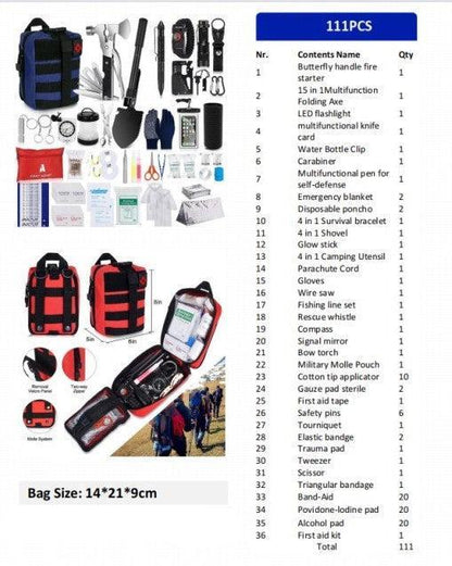 Time Armor wilderness survival and first aid pack inventory